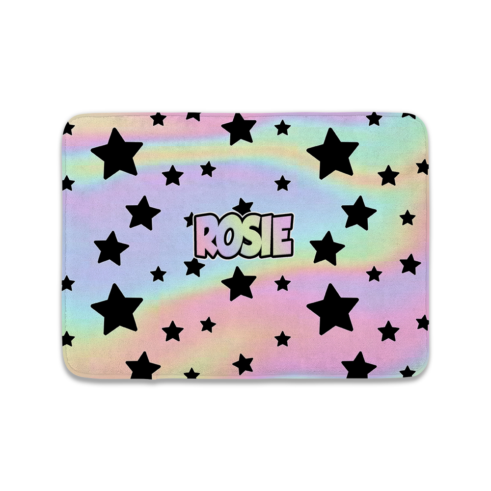 PERSONALIZED FLOOR MAT-PASTEL TIE DYE STAR